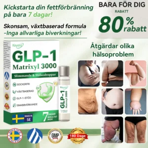Officiell Butik | Keyess® GLP-1 & Matrixyl 3000 Viktminsknings- och Hälsodroppar *(Bara en dos om dagen - märkbara resultat på bara 7 dagar)* ✅ Lämplig för: Fetma, hjärt-kärlhälsa, diabetes, sömnapné, ledproblem och mer