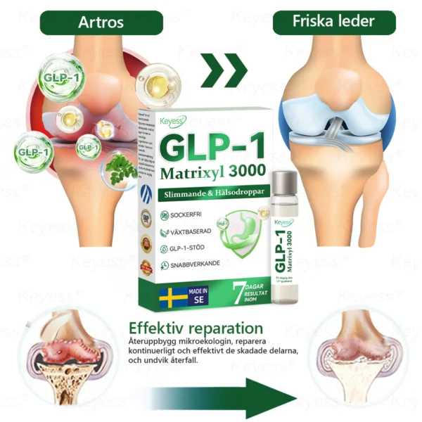 Officiell Butik | Keyess® GLP-1 & Matrixyl 3000 Viktminsknings- och Hälsodroppar *(Bara en dos om dagen - märkbara resultat på bara 7 dagar)* ✅ Lämplig för: Fetma, hjärt-kärlhälsa, diabetes, sömnapné, ledproblem och mer