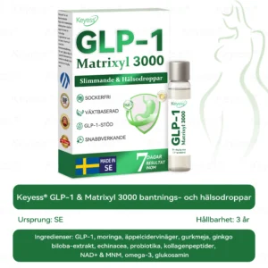 Officiell Butik | Keyess® GLP-1 & Matrixyl 3000 Viktminsknings- och Hälsodroppar *(Bara en dos om dagen - märkbara resultat på bara 7 dagar)* ✅ Lämplig för: Fetma, hjärt-kärlhälsa, diabetes, sömnapné, ledproblem och mer