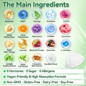 Purelora® Moringa Berberine × NAD⁺ 10-in-1 Nano Microneedle Patch